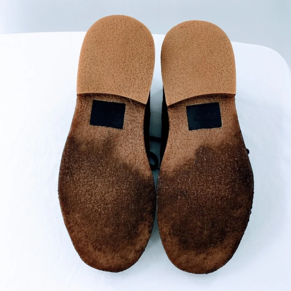 UGG Mens Chukka Boot Black Crinkled Leather Leighton Desert Shoe Crepe Sole 10.5 - Picture 13 of 13